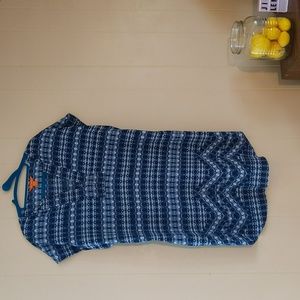 2/$20 Joe Fresh Navy & White Lightweight Summer Shift Dress Tunic Size Medium